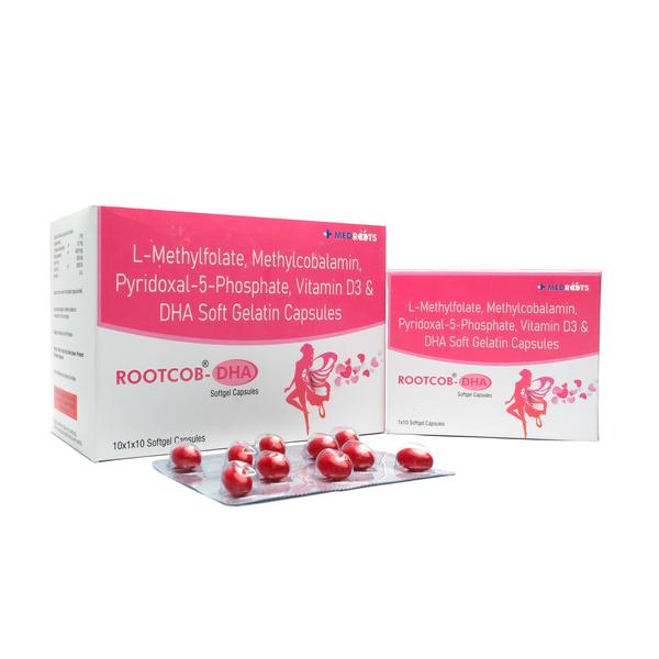 L-Methyl Folate + Methylcobalamin + Pyridoxal-5-phosphate + Vitamin D3 + Docosahexanoic acid(DHA) is a combination of five medicines : L-Methyl Folate, Methylcobalamin, Pyridoxal-5-phosphate, Vitamin D3, and Docosahexanoic acid (DHA). L-methylfolate is the primary biologically active isomer of folic acid and the primary form of folate in circulation. Folic Acid is a form of vitamin B. It plays a vital role in the formation of red blood cells, which carry oxygen throughout the body. It is also essential in pregnancy due to its role in the development of the unborn baby's brain and spinal cord. Methylcobalamin is a form of vitamin B12 that restores its level in the body thereby helping in treating certain anemias and nerve problems. Pyridoxal-5-phosphate is a nutritional supplement that provides essential nutrients to our body and improves overall health. Vitamin D3 is a form of vitamin D. It raises vitamin D levels in your blood. This in turn raises calcium levels in your blood by helping you absorb more calcium from food