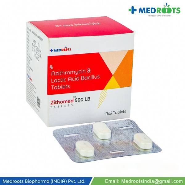 Azithromycin + Lactic acid bacillus is a combination of two medicines. Azithromycin is an antibiotic. It works by preventing synthesis of essential proteins required by bacteria to carry out vital functions. Thus, it stops the bacteria from growing, and prevents the infection from spreading. Lactic acid bacillus are inactivated bacteria that are good for the gut. They prevent the growth of the other pathogenic bacteria that cause diarrhea or other bacterial infections. Thus, it helps in treating bacterial infections.
