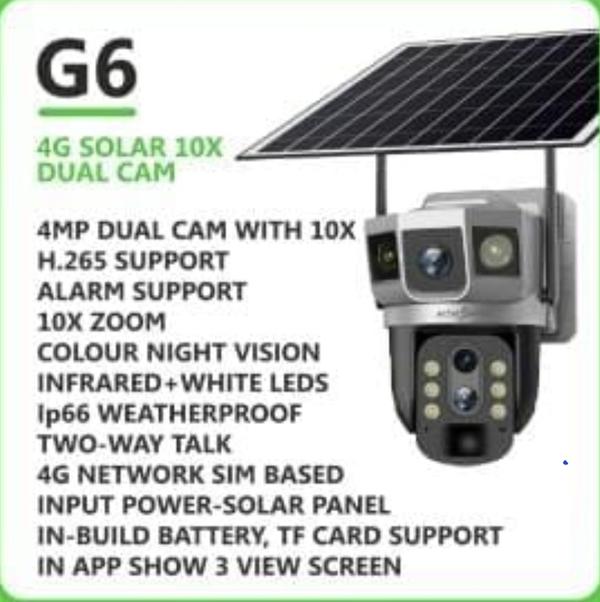 4mp dual camera with 10x zoom , colour night vision weather proof , 2way talk 4g sim input solar panel built in battery