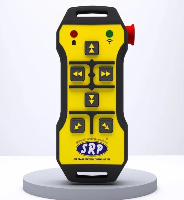 SRP’s wireless remote control system is built with advanced technology to ensure safe, stable, and efficient crane operation in a wide range of environments.Operating FrequencyThe system operates on a secure 335 MHz frequency, specially selected for industrial applications to reduce interference and maintain a stable connection.Working RangeDesigned for flexibility in large workspaces, the system supports a communication range of up to 300 meters in open environments.Modulation TechnologyTo ensure a reliable and noise-resistant signal, the system supports multiple modulation schemes including 2-FSK, GFSK, and MSK.Power EfficiencyThe receiver consumes only 14 mA, while the transmitter operates at 7 to 22 mA, resulting in low power usage and longer battery life — perfect for extended shifts or heavy-duty use.Data Transmission SpeedWith a data rate of up to 600 kbps, the system offers fast and accurate command responses, reducing operational delays and improving safety.Secure CommunicationFor added protection, all data transmitted between the remote and receiver is encrypted using AES-128-bit encryption, helping to prevent unauthorized access or signal tampering.