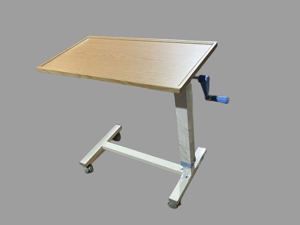 Specifications:Top Material: Laminated Wooden TopTop Size: Approx. 30“ x 16”Frame Material: Mild Steel (Pre-treated and Epoxy Powder Coated)Height Adjustment: Gear Handle MechanismHeight Range: Adjustable from approx. 800 mm to 1100 mmBase Design: ‘U’ Shaped base for easy positioning under the bedMobility: Smooth-rolling 50 mm/2