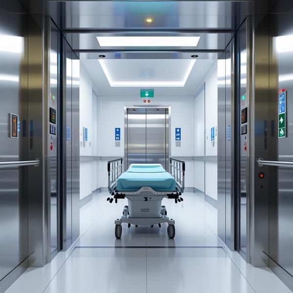 The Hospital Bed Lift from Vini Elevators is engineered for smooth transport of patients, beds, and medical staff across hospital floors. It features large cabins, low noise operation, anti-bacterial surfaces, and a smooth start-stop function, ensuring patient comfort and hygiene.