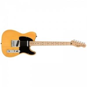 OverviewThe best value in electric guitar design today, the Squier Affinity Series Telecaster is a solid Squier player with traditional aesthetic style and classic features. With versatile sound and easy playability, as well as eye-catching finishes, this Telecaster is a great way to dip your toes into the electric guitar pool.FEATURESMaple neck with “C”-shaped profile21-fret maple or Indian laurel fingerboardVintage-style single-coil Telecaster pickups with three-way switchingTop-load Telecaster bridge#0378203550BODYBody Material: AlderBody Shape: Telecaster®Body Finish: PolyurethaneNECKNeck Material: MapleNeck Finish: Satin UrethaneNeck Shape: “C” ShapeScale Length: 25.5“ (648 mm)Fingerboard Material: MapleFingerboard Radius: 9.5” (241 mm)Number of Frets: 21Fret Size: Medium JumboNut Material: Synthetic BoneNut Width: 1.6” (40.6 mm)Position Inlays: Black DotTruss Rod: StandardELECTRONICSBridge Pickup: Vintage-Style Single-Coil Tele®Neck Pickup: Vintage-Style Single-Coil Tele®Controls: Master Volume, Master ToneSwitching: 3-Position Blade: Position 1. Bridge Pickup, Position 2. Bridge and Neck Pickups, Position 3. Neck PickupConfiguration: SSHARDWAREBridge: 6-Saddle String-Through-Body Tele® with Block Steel SaddlesHardware Finish: ChromeTuning Machines: Standard Die-CastPickguard: 1-Ply WhiteControl Knobs: Knurled Flat-TopSwitch Tip: Top Hat StyleNeck Plate: 4-Bolt Standard