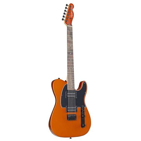 Colour:Metallic OrangeBody: AlderBody Finish: PolyurethaneBody Shape: TelecasterNeck Material: MapleNeck Finish: Satin UrethaneNeck Shape: “C” ShapeScale Length: 25.5″ (648 mm)Specification :Colour:Metallic OrangeBody: AlderBody Finish: PolyurethaneBody Shape: TelecasterNeck Material: MapleNeck Finish: Satin UrethaneNeck Shape: “C” ShapeScale Length: 25.5″ (648 mm)Fingerboard: Indian LaurelFingerboard Radius: 9.5″ (241 mm)Number of Frets: 21Frets Size: Medium JumboString Nut: Synthetic BoneNut Width: 1.6” (40.6 mm)Position Inlays: White DotsTruss Rods: StandardBridge Pickup: Standard HumbuckingNeck Pickup: Standard HumbuckingControls: Master Volume, Master TonePickup Switching: 3-Position Blade: Position 1. Bridge Pickup, Position 2. Bridge and Neck Pickups, Position 3. Neck PickupPickup Configuration: SSBridge: 6-Saddle Top-Load Tele®Hardware Finish: BlackTuning Machines: Standard Die-CastPickguard: 1-Ply BlackControl Knobs: Knurled Flat-TopStrings: Fender® USA 250L, NPS (.009-.042 Gauges)Unique Features: Black Plastic Parts, Top Hat Switch Tip, Matching headcap