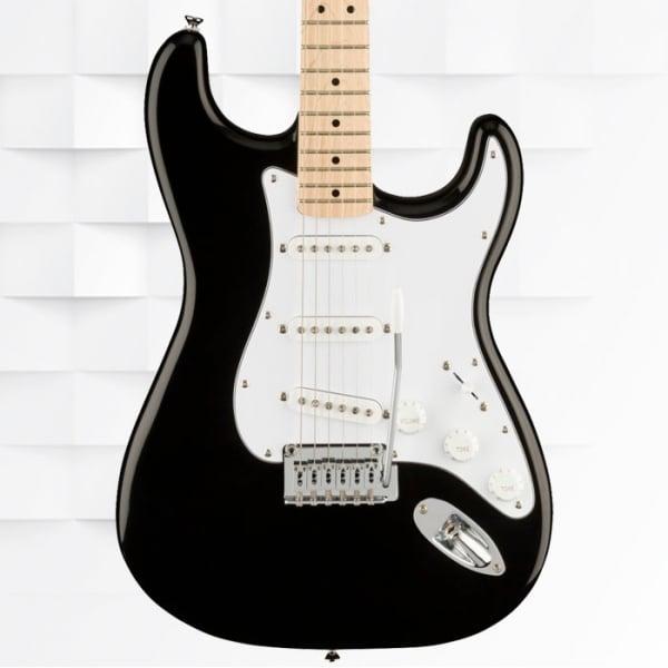 OverviewA superb gateway into the time-honored Fender® family, the Squier® Affinity Series™ Stratocaster® delivers legendary design and quintessential tone for today’s aspiring guitar hero. This Strat® features several player-friendly refinements such as a thin and lightweight body, a slim and comfortable “C”-shaped neck profile, a 2-point tremolo bridge for superior tremolo action and sealed die-cast tuning machines with split shafts for smooth, accurate tuning and easy restringing. Loaded with a trio of Squier single-coil Strat pickups with 5-way switching for genre-defying sonic variety, this model is ready to accompany any player at any stage.FEATURESThin and lightweight bodyThree Squier single-coil pickups2-point tremolo bridgeSlim and comfortable “C”-shaped neck profileSealed die-cast tuning machines with split shaftsBODYBody Material: PoplarBody Shape: Stratocaster®Body Finish: Gloss PolyurethaneNECKNeck Material: MapleNeck Finish: Satin Urethane with Gloss Urethane Headstock FaceNeck Shape: “C” ShapeScale Length: 25.5“ (64.77 cm)Fingerboard Material: MapleFingerboard Radius: 9.5” (241 mm)Number of Frets: 21Fret Size: Medium JumboNut Material: Synthetic BoneNut Width: 1.650