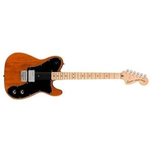 OverviewThe Paranormal Esquire® Deluxe imagines what the very first Fender model would have looked like if it had evolved into the 1970s, combining single pickup simplicity with innovative functionality and styling cues of the era. Multiple tonal personalities of the Fender-Designed Wide Range pickup are accessible via the 3-way rotary switch which selects single-coil, humbucking, or humbucking with volume and tone bypass settings. Other details include a vintage-style string-through-body hardtail bridge for optimal body resonance, a slim and comfortable “C”-shape neck profile with a slick gloss finish, and vintage-style tuning machines for smooth, accurate tuning.FEATURESFender-Designed Wide Range humbucking pickup with coil-split control3-way rotary switch for single-coil, humbucking, and humbucking with volume and tone bypassTelecaster Deluxe styling cuesVintage-style string-through-body hardtail bridgeBODYBody Material: OkoumeBody Shape: Telecaster®Body Finish: Gloss PolyurethaneNECKNeck Material: MapleNeck Finish: Gloss UrethaneNeck Shape: “C” ShapeScale Length: 25.5“ (64.77 cm)Fingerboard Material: MapleFingerboard Radius: 9.5” (241 mm)Number of Frets: 21Fret Size: Narrow TallNut Material: Synthetic BoneNut Width: 1.650“ (42 mm)Position Inlays: Black DotTruss Rod: Single Action, Head AdjustTruss Rod Nut: 4 mm HexELECTRONICSBridge Pickup: Fender® Designed Wide-Range HumbuckingControls: Master Volume, Master ToneSwitching: 3-Position Rotary Switch: Position 1. (Full Clockwise) Humbucker Bypasses Volume and Tone, Position 2. (Middle) Humbucker, Position 3. (Full Counter-Clockwise) Inner Coil of Humbucker OnlyConfiguration: HHARDWAREBridge: 6-Saddle String-Through-Body Tele® with Bent Steel SaddlesHardware Finish: ChromeTuning Machines: Vintage-StylePickguard: 3-Ply BlackControl Knobs: Skirted Black Plastic with Numbered IndicatorsSwitch Tip: Black ”Chicken-Head