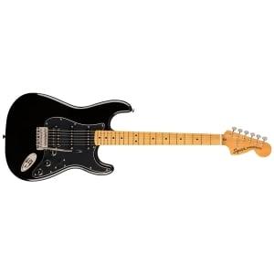 OverviewA tip of the hat to the large-headstock Strat® models produced in the 1970s, the Classic Vibe '70s Stratocaster® HSS creates incredible tone courtesy of the Fender-Designed alnico pickups. Player-friendly features include a slim, comfortable “C”-shaped neck profile with an easy-playing 9.5“-radius fingerboard and narrow-tall frets, as well as a vintage-style tremolo system for expressive string bending effects. This throwback Squier model also features 1970s-inspired headstock markings, rich-looking nickel-plated hardware and a slick vintage-tint gloss neck finish for an old-school vibe.FEATURES100% designed by FenderInspired by 1970s-era Stratocaster modelsFender-Designed alnico pickupsVintage-tint gloss neck finishNickel-plated hardwareBODYBody Material: PoplarBody Shape: Stratocaster®Body Finish: Gloss PolyurethaneNECKNeck Material: MapleNeck Finish: Tinted Gloss UrethaneNeck Shape: ”C“ ShapeScale Length: 25.5” (64.77 cm)Fingerboard Material: MapleFingerboard Radius: 9.5“ (241 mm)Number of Frets: 21Fret Size: Narrow TallNut Material: BoneNut Width: 1.650” (42 mm)Position Inlays: Black DotTruss Rod: Head AdjustELECTRONICSBridge Pickup: Fender® Designed Alnico HumbuckingMiddle Pickup: Fender® Designed Alnico Single-CoilNeck Pickup: Fender® Designed Alnico Single-CoilControls: Master Volume, Tone 1. (Neck/Middle Pickups), Tone 2. (Bridge Pickup)Switching: 5-Position Blade: Position 1. Bridge Pickup, Position 2. Bridge and Middle Pickup, Position 3. Middle Pickup, Position 4. Middle and Neck Pickup, Position 5. Neck PickupConfiguration: HSSHARDWAREBridge: 6-Saddle Vintage-Style Synchronized TremoloHardware Finish: NickelTuning Machines: Vintage-StylePickguard: 3-Ply BlackControl Knobs: Black PlasticSwitch Tip: BlackNeck Plate: 4-Bolt Squier®