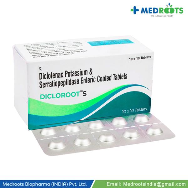 Diclofenac+Serratiopeptidase is a combination of two medicines: Diclofenac and Serratiopeptidase. This medication helps in relieving pain and inflammation. It works by lowering the levels of chemical substances in the body that cause pain and inflammation