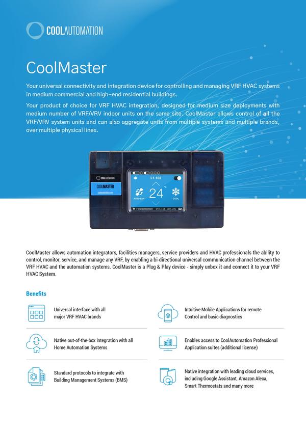 CoolAutomation is a global leader in smart solutions for HVAC systems, specializing in VRF, Split systems, and heat pumps. With over 10,000 customers in more than 100 countries, our innovative products enable seamless HVAC integration and remote management, service, diagnostics, and universal system control. Founded in 2009, CoolAutomation has become the go-to choice for HVAC service companies, home & building automation integrators, building management experts, and facility managers looking to save energy, enhance service, and reduce costs for both residential and commercial sites.