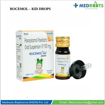 ROCEMOL -KID 100 DROPS-15ml is used for providing relief from mild to moderate pain and fever. Each tablet contains 100 mg of Paracetamol, known for its pain-relieving and fever-reducing properties. It helps ease headaches, toothaches, muscle pain, and discomfort from colds or flu.
