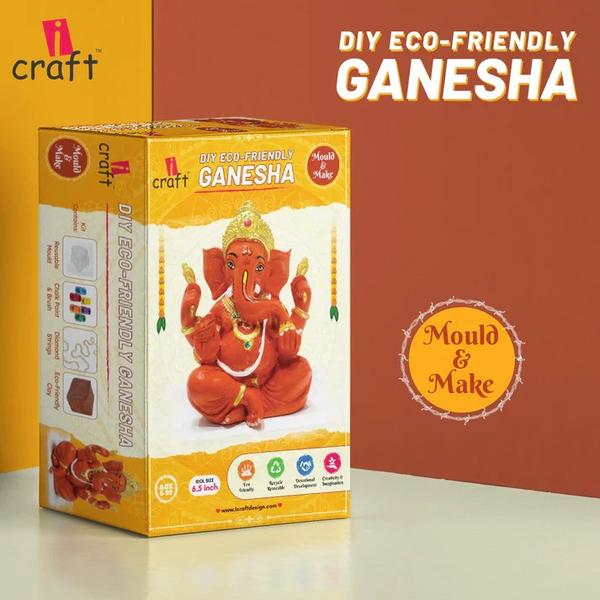 I Craft DIY Eco Friendly Ganesha Kit is a craft activity that is perfect for all crafters - kids, teens, adults, male or female.It is hassle-free and convenient, with good quality and safe materials.This kit is also a great idea for festive, as it shows your creativity and appreciation.Kit Contains: Eco-Friendly Clay, Brush, Colors, Diamond String, White Gesso & Reusable Mould.