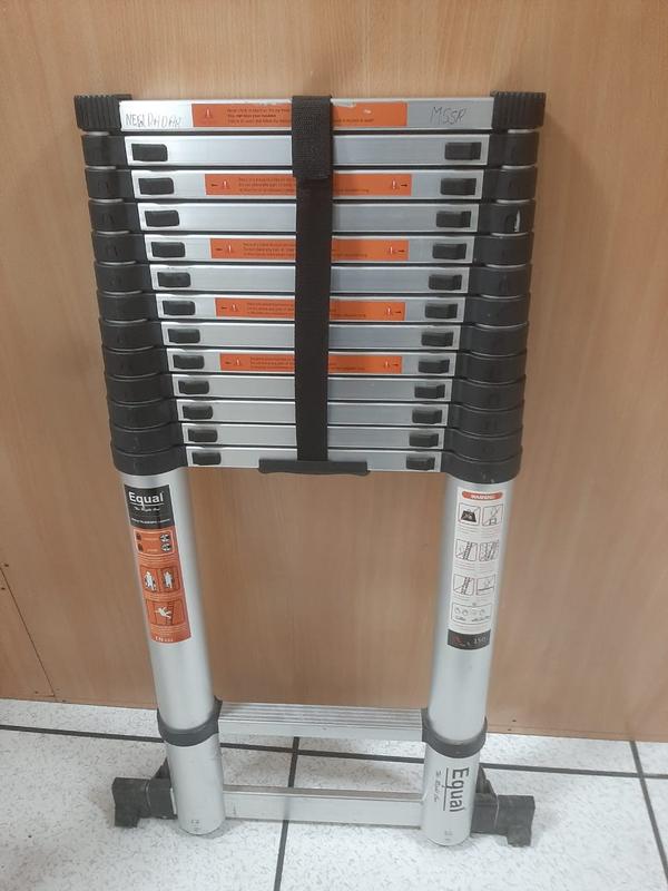 Telescopic ladder is a compact, adjustable, and highly portable ladder made up of overlapping sections that slide in and out to extend or retract the ladder to different heights. It's commonly used for home maintenance, construction, and professional work due to its convenience and space-saving design.Key Features:Adjustable Height: Can be extended to the desired length and locked at various intervals.Space-Saving Design: Retracts down to a fraction of its full height for easy storage and transport.Lightweight Material: Typically made from aluminum or fiberglass to ensure durability without excessive weight.Locking Mechanism: Each section has secure locking clamps or buttons to ensure user safety.Non-Slip Feet: Rubberized feet or anti-slip end caps for added stability on different surfaces.Carry Handle: Often includes a handle or strap for easy transportation.Common Sizes:Retracted height: Around 2.5–3 feet (0.75–0.9 meters)Extended height: Up to 12–16.5 feet (3.6–5 meters), depending on the modelApplications:Home repairs (e.g., changing light bulbs, cleaning gutters)Outdoor work (e.g., trimming trees)RV and camper useWarehouse and office accessConstruction and inspection taskssize-15ft