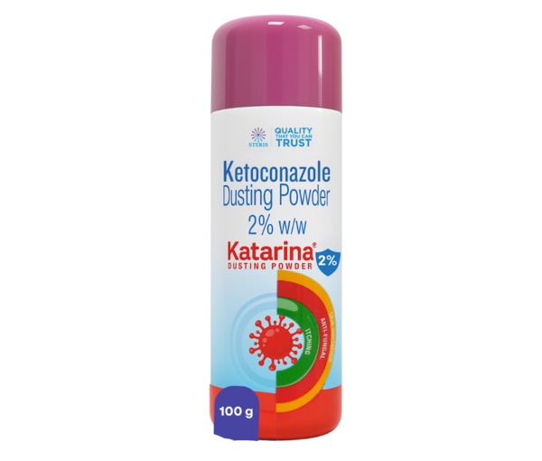 KATARINA DUSTING POWDER is a high-quality antifungal formulation designed to offer rapid relief from common skin fungal infections. Enriched with Ketoconazole 2% w/w, this medicated dusting powder is an effective topical treatment for conditions caused by dermatophytes and yeasts, including athlete’s foot, jock itch, ringworm, candidiasis, and tinea infections. It is developed for external use to provide soothing, itch-free skin and reduce fungal spread, making it ideal for use in humid conditions or for individuals prone to sweating and friction-related fungal outbreaks.What is Ketoconazole Dusting Powder?Ketoconazole dusting powder is an antifungal medication available in a topical powder form. The active ingredient, ketoconazole 2% w/w, belongs to the class of imidazole antifungals that work by disrupting the fungal cell membrane, effectively killing the fungi or preventing its growth. The powder form helps in keeping the skin dry, reducing friction, and preventing recurrence of infections, especially in skin folds or moist areas.Ketoconazole dusting powder is primarily used to treat fungal skin infections. It is effective against conditions like athlete's foot, jock itch, ringworm, and other superficial fungal infections. The powder works by inhibiting the growth of fungi and is typically applied to the affected area twice a day, or as directed by a healthcare professional.Uses of KATARINA Dusting PowderKATARINA Dusting Powder is prescribed for the following conditions:Athlete’s foot (Tinea pedis): A fungal infection between the toes or on the soles.Jock itch (Tinea cruris): Infection in the groin or inner thighs.Ringworm (Tinea corporis): Circular red rash on the skin or scalp.Tinea versicolor: A fungal infection causing discolored patches on the skin.Cutaneous candidiasis: Yeast infection affecting skin folds.Helps in preventing fungal growth in people prone to excessive sweating and friction.Side Effects of Ketoconazole Dusting PowderKATARINA Dusting Powder is generally safe for most users when used as directed. However, some individuals may experience:Skin irritationRednessItchingDryness or stinging at the application siteIf these symptoms persist or worsen, stop usage and consult your doctor.Precautions Before UsingDo not apply the powder on broken or oozing skin.Avoid contact with eyes, nose, mouth, or mucous membranes.Use only on externally affected areas.Wash and dry the area properly before application.Always complete the course of treatment, even if symptoms subside early.If you are pregnant or breastfeeding, consult your healthcare provider before use.Not recommended for children under 12 years unless prescribed.Drug Interactions: What Drugs Interact With Ketoconazole Powder?Although topical ketoconazole has minimal systemic absorption, interactions are rare. However, if you're using other topical medications or creams in the same area, inform your doctor or pharmacist. Avoid combining with other antifungal treatments unless advised, as it may cause skin irritation or reduce effectiveness.ConclusionKATARINA DUSTING POWDER is your trusted solution for fast, effective, and soothing relief from fungal skin infections. Formulated with ketoconazole 2% w/w, it targets the root cause of infection, provides dryness, and prevents recurrence. With regular and appropriate use, it helps maintain healthy, itch-free skin. For optimal results, use as directed and maintain good hygiene practices. Choose KATARINA for comfort, protection, and skin confidence.