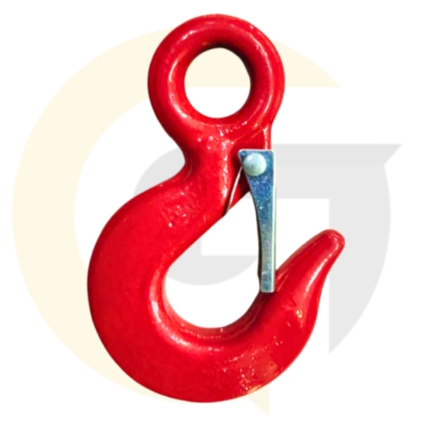 Alloy Steel Crane Hoist Eye Hook With Latch | Drop Forged Swivel Hook | Working Load Limit (8 Ton)