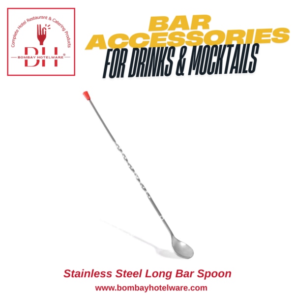 This long stainless steel bar spoon with a stylish red knob is perfect for mixing cocktails, mocktails, and layered drinks. Designed for both professionals and home bartenders, the twisted handle ensures a firm grip and elegant stir. Durable, rust-proof, and ideal for all bar setups.Long stainless steel body with twisted handleRed knob for grip and stylish lookIdeal for stirring cocktails and mocktailsCorrosion-resistant and easy to cleanCommon Uses:Cocktail & drink stirringBartender tool kitsBars, clubs & restaurantsBeverage countersPerfect for bars, pubs, and home use