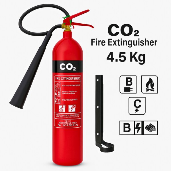 Introducing the CO2 Fire Extinguisher 4.5 Kg, a high-performance carbon dioxide fire extinguisher designed specifically to combat Class B and electrical fires. Made with an ISI-certified steel cylinder, this extinguisher is ideal for offices, data centers, factories, electrical panels, petrol pumps, and laboratories.This कार्बन डाइऑक्साइड अग्निशामक यंत्र is residue-free and safe for sensitive electronics, offering quick, clean suppression of flames caused by flammable liquids or electric short circuits. It features a horn nozzle and squeeze grip valve for easy use and safe operation.✅Size: 4.5 Kg✅ Type: CO₂ (Carbon Dioxide)✅Material: Durable Steel Cylinder✅Certification: ISI Marked✅Application: Industrial, Commercial & Electrical Safety✅Availability: In Stock – Bulk Orders AcceptedWe are a leading supplier and distributor of safety products in Delhi, offering pan India delivery at competitive prices.