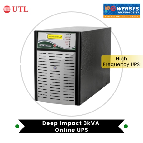 DEEP IMPACT UPS by UTL is a relatively new concept in the power sector. This UPS packs all the necessary features of an online UPS in a compact form factor. Being transformer-less the DEEP IMPACT UPS is extremely light and portable, making it easy to install in homes or even in offices. UTL’S DEEP IMPACT range of online UPS is proven to be a powerful, affordable, and reliable backup option for your appliances.