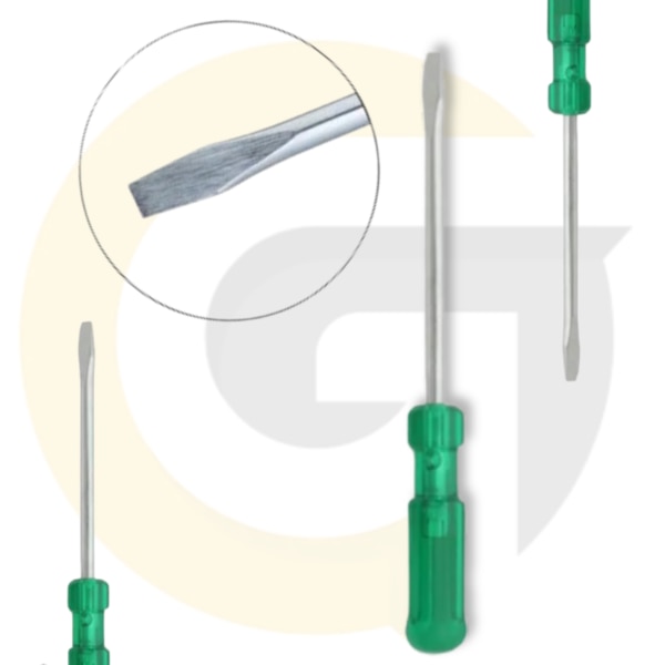 Goyals Industrial Hub in Delhi presents the original Taparia Flat Screw Driver 100mm, engineered with a high-grade Silicon-Manganese steel blade for unmatched durability and flexibility. Unlike generic tools, this flat screw driver provides a spring effect with precision-hardened tips (55–58 HRC) that resist wear, bending, and heavy torque.This 100mm Taparia screw driver features a magnetised tip, ideal for securely lifting or placing screws in confined spaces. The ergonomic design ensures a firm grip and safe operation, making it the preferred choice for electricians, technicians, and DIY users.Brand: TapariaLength: 100mmBlade: Silicon-Manganese SteelTip Hardness: 55–58 HRC (magnetised)Use: Electronics repair, home improvement, electrical workDealer: Goyals Industrial Hub, Delhi✅ Scientifically hardened blade✅ Magnetised tip for ease of use✅ Resists bending and high torque✅ Trusted Taparia quality at best price