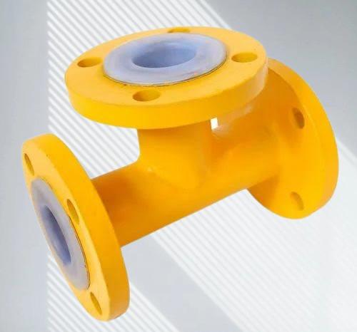 Technical SpecificationFlange : As per ANSI B16.5 / B 16.42Face to Face : As per ANSI B 16.5 #150Lining Thickness : 3 to 5 mmOther Flange Drillings like, DIN 2632 / 2633, BS 10 Table D, E or F are also available on request.MaterialM.O.C. Option Ductile Iron GGG40.3 / ASTM A395Cast Steel ASTM A216 Gr.WCBSteel Fabrication – ASTM A234 Gr.WPB with Flanges are as per ASTM A105 / IS 2062.Lining Material PFA | FEP | PVDF |PP | HDPETest & Inspection DataResins are confirming to the requirements of ASTM F1545-97 (2003)Hydraulic Test : 29 Kg/Cm² After LiningSpark Test : 15 KV D.C After Lining