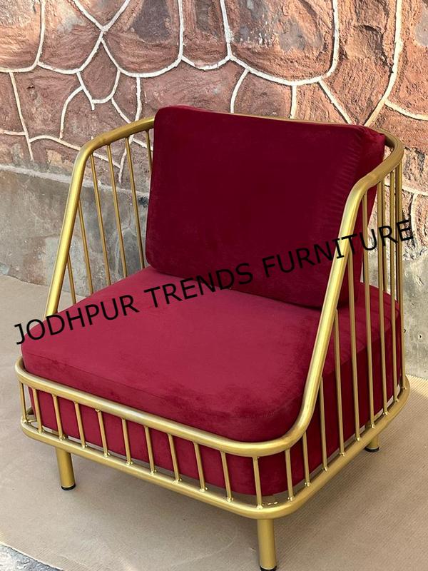 Metal legs (typically powder‑coated steel) for durability and industrial charm. High‑back or mid‑back silhouettes with tapered metal legs; tufted or piped finish options available.Well-suited for cafes, restaurants, bistros, and home fine dining zones.Jodhpur Trends is a recognized manufacturer and exporter of hospitality and commercial furniture, known for industrial and upholstered product lines aimed at the café and hotel sector.