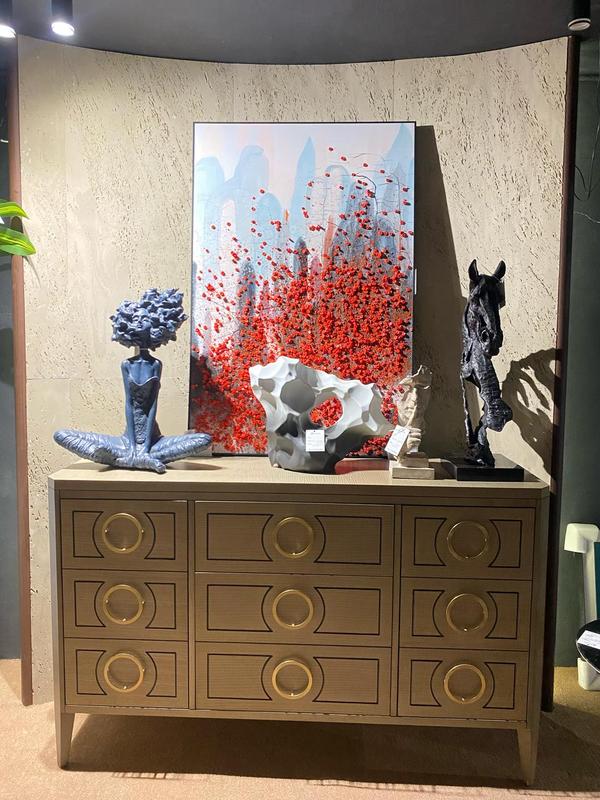 Presenting a sleek and functional console with a 2-door & 3-drawer cabinet design, measuring 152x42x92 cm — perfect for stylish storage. Crafted with precision and elegance, this piece combines utility with refined aesthetics. Its spacious drawers and enclosed cabinets offer ample room for organizing essentials while elevating your interior. Ideal for living rooms, hallways, or dining spaces, this console adds a premium touch to any corner, making it both a practical and decorative addition.