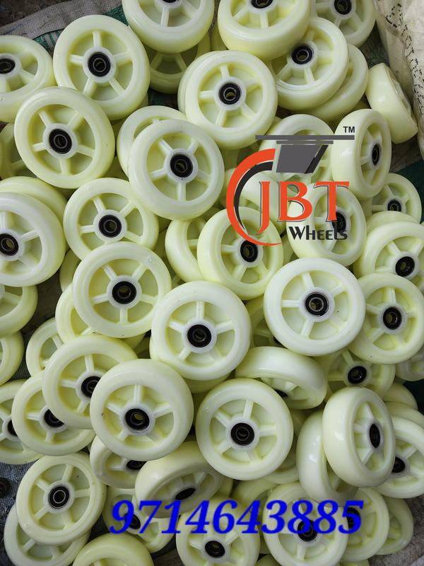 ppcp trolley wheels with bearings are available in many sizes like 4x2, 6x2, 8x2 and 10x2 size.its unbrakable and long lasting for use.