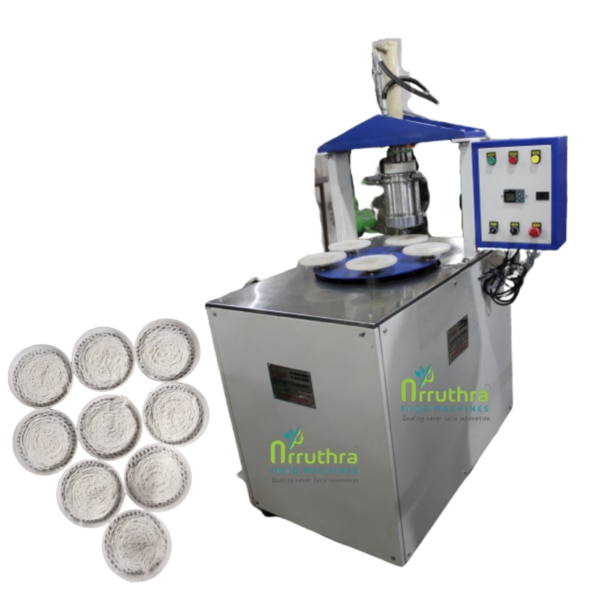 Features-• Easy to operate• Save labor cost• Maintenance cost is less• Weight of idiyappam can be varied as per our requirement.• Each and every piece is identical.• Running cost is too low.