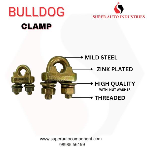 Forged Bulldog Grips are heavy-duty, high-strength cable or wire rope clamps designed for secure and reliable connections. Made from forged steel, they offer superior durability and load-bearing capacity compared to standard cast versions, making them ideal for industrial, construction, and rigging applications.