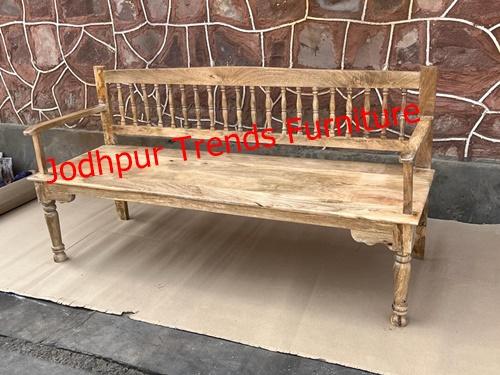 Artisanal Craftsmanship: Jodhpur Trends is a strong furniture maker specializing in handcrafted pieces using premium woods like mango, Sheesham, and reclaimed materials, with a reputation for durability and finish.Their mango wood furniture collection includes benches. These benches appear to include both backless and backrest styles, appropriate for residential, office, or commercial use.