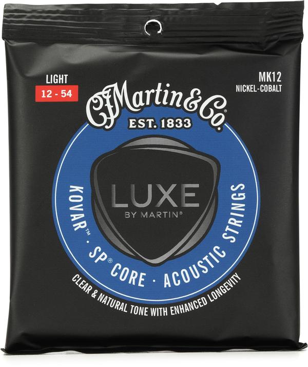 LUXE BY MARTIN® Kovar™ SP Core Strings are where innovation and performance meet, for the player who knows exactly what they want from their acoustic guitar strings. Crafted with our high-tensile Superior Performance SP® core wrapped in Kovar, a nickel-cobalt alloy, these strings are all about delivering crystal-clear clarity and a tone so balanced it'll make your heart sing. These strings aren't just for show. They're made for the player who demands precision and power in equal measure. That's why we've engineered them with lower tension, not as a compromise, but as a conscious choice to enhance your technical prowess. So go ahead, dig in deep - these strings can take it. And durability? Kovar strings feature natural corrosion resistance, meaning these strings will be with you for the long haul, sounding as sweet as the day you strung them up. Ready to take your playing to the next level? When it comes to the art of crafting acoustic guitar strings, we don't just meet standards - we set them.