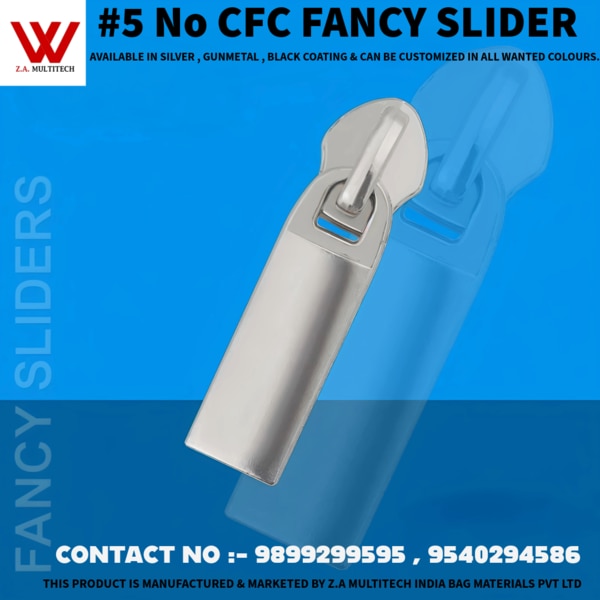 #5 no CFC fancy slider available in silver, gunmetal, black coating, and can be easily customised in all wanted colours.