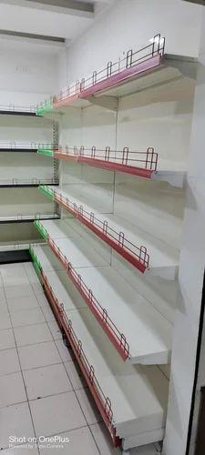 Stainless Steel Supermarket Wall Display RackNo. Of Shelves	6 ShelvesMaterial	Mild SteelHeight (In Feet)	6 FeetRack Type	Wall MountedUsage/Application	SupermarketWeight Tolerance Capacity	150 KgLoad Capacity Per Layer	40Length (In Feet)	3Depth (In Inches)	18Country of Origin	Made in India a Sole Proprietorship Firm based firm engaged as the foremost Manufacturer Trader And Service Provider of Mild Steel Gate Parking Shed Medicine Rack and many more We also provide Parking Shed Fabrication Service Glass Glazing Service Gypsum False Ceiling Design Service Shed Fabrication Service CNC Laser Cutting Service
