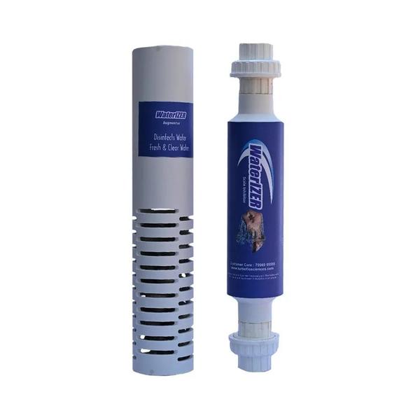 The Waterizer WM 1“ is a compact and efficient non-chemical water conditioner that helps tackle hard water problems without the use of salts, chemicals, or electricity. Specially engineered for residential, commercial, and light industrial applications, it prevents scaling, improves water quality, and enhances the life of appliances and pipelines.Specifications:Product Category: Water ConditionerModel Name: Waterizer WM 1”Size: 1 InchTechnology: Physical water conditioning (eco-friendly, non-chemical)Application: Homes, apartments, small commercial units, hotels, restaurantsConstruction: Compact, durable, and corrosion-resistant designOperation: No power, chemicals, or regeneration requiredKey Highlights:✅ Prevents scale formation in pipes, geysers, and appliances✅ Protects RO systems, washing machines, dishwashers & plumbing lines✅ Improves efficiency of water heating and cooling systems✅ Maintenance-free, eco-friendly, and long-lasting✅ Easy installation with 1