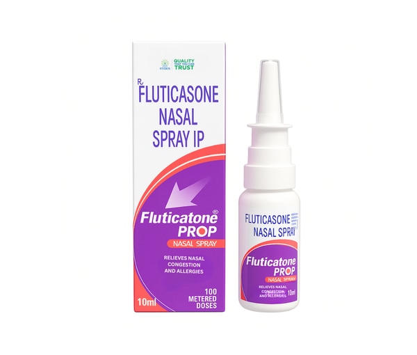 Fluticasone Nasal Spray IP is a widely prescribed medication for managing nasal allergies, sneezing, runny nose, and nasal congestion. Marketed under the trusted brand name FLUTICATONE PROP NASAL SPRAY, it provides fast and effective relief from seasonal and perennial allergic rhinitis. Patients suffering from chronic nasal blockage, sinus discomfort, or persistent sneezing often find fluticasone nasal spray as one of the most reliable treatments. With its targeted action, it works directly in the nasal passages to reduce inflammation, making breathing easier and improving overall comfort.What is Fluticasone Nasal Spray IP?Fluticasone belongs to the class of corticosteroids, which are powerful anti-inflammatory agents. When delivered as a nasal spray, it works locally in the nose to reduce swelling, mucus production, and irritation caused by allergens such as dust, pollen, or pet dander.Unlike oral medications, fluticasone nasal spray acts directly at the site of the problem, providing long-lasting relief with fewer systemic side effects. FLUTICATONE PROP NASAL SPRAY is therefore a safe, convenient, and effective option for patients struggling with allergic symptoms.Uses of Fluticasone Nasal SprayThe uses of fluticasone nasal spray cover a wide range of allergic and nasal conditions, such as:Relief from seasonal allergies (hay fever).Control of perennial allergic rhinitis (year-round symptoms).Reduction of nasal congestion and swelling.Management of sneezing, itching, and runny nose.Supporting patients with sinus discomfort due to allergy-related inflammation.For many patients, using FLUTICATONE PROP NASAL SPRAY daily provides consistent relief and helps restore normal breathing.Dosage and How to UseThe usual recommended dose for adults is one to two sprays in each nostril once daily, or as directed by a doctor.Children’s dosage should always be determined by a healthcare provider.Shake the spray bottle gently before each use.Clear nasal passages before spraying for best absorption.Use consistently for maximum benefit, as the full effect may take a few days.Side Effects of Fluticasone Nasal SprayMost patients tolerate fluticasone nasal spray well. However, some may experience mild side effects, including:Dryness or irritation in the nose or throat.Nosebleeds.Mild headache.Sneezing immediately after use.Rarely, changes in sense of taste or smell.Severe side effects are uncommon, but if patients experience persistent nosebleeds, vision changes, or difficulty breathing, they should consult a doctor immediately.Precautions Before UsingBefore starting FLUTICATONE PROP NASAL SPRAY, patients should take the following precautions:Inform the doctor if you have recent nasal surgery or injury.Use with caution if you have asthma, tuberculosis, or immune system problems.Pregnant and breastfeeding women should use only under medical advice.Avoid exceeding the recommended dose to prevent unwanted side effects.Regular monitoring may be advised for patients on long-term use.Drug InteractionsFluticasone nasal spray may interact with other medicines. Patients should inform their doctor if they are taking:Strong antifungal medicines (like ketoconazole).Certain HIV medications (ritonavir, cobicistat).Other steroid medications.Proper medical guidance ensures safe and effective use without harmful interactions.Why Choose Steris Healthcare?When it comes to safe and effective medicines, Steris Healthcare is a name patients and doctors trust. By choosing FLUTICATONE PROP NASAL SPRAY, you get:A high-quality formulation designed for fast allergy relief.Strict quality control standards to ensure safety and effectiveness.A product trusted by healthcare professionals across India.A patient-centric approach where comfort and results are prioritized.Steris Healthcare continues to provide advanced solutions in healthcare, making treatments more reliable and accessible for patients.