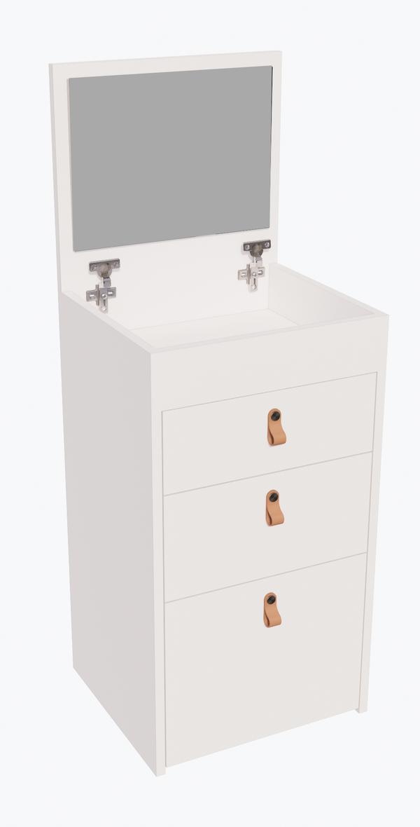 Transform your daily routine into a luxurious experience with our modern dressing vanity.•Spacious Tabletop – Ample room for cosmetics, skincare, and essentials.•Smart Storage – Multiple drawers to keep your space clutter-free.•Premium Finish – Smooth, durable surface that adds a touch of sophistication to any room.•Elegant Mirror Design – Perfect lighting and reflection for flawless grooming.•Comfort Seating (optional) – Matching cushioned stool for a complete setup.