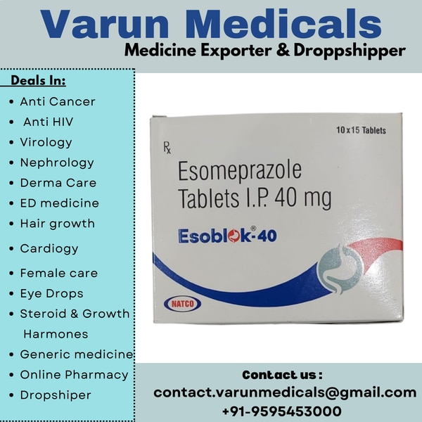  Esoblok - 40 mg Tablets is used to treat conditions related to excessive stomach acid production, such as gastroesophageal reflux disease (GERD), peptic ulcer disease, and Zollinger-Ellison syndrome. It reduces the amount of acid produced in the stomach and provides relief from symptoms and promotes healing.