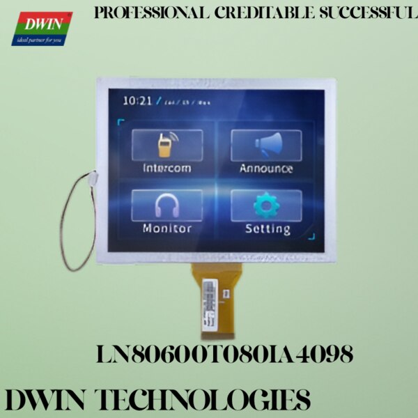 Features:● 8.0 inch, 800×600 pixels, TN-TFT-LCD● 16.7M color, 400 cd/m², RGB_24bit interface●  Air bonding resistive touch panel and air bonding /OCA bonding capacitive touch panel can be realized● OEM A-grade glass, no bad pixels, full inspection, 30 days charged aging process