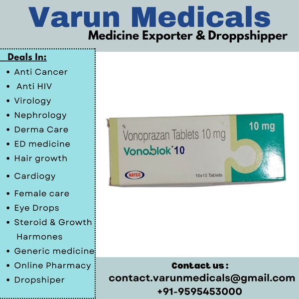 Vonoprazan Tablets is a medication used to treat stomach ulcers and gastroesophageal reflux disease (GERD). It works by blocking the proton pumps in the stomach lining that produce acid. By reducing the amount of acid, it helps to heal ulcers and alleviate symptoms of GERD, such as heartburn and acid reflux.