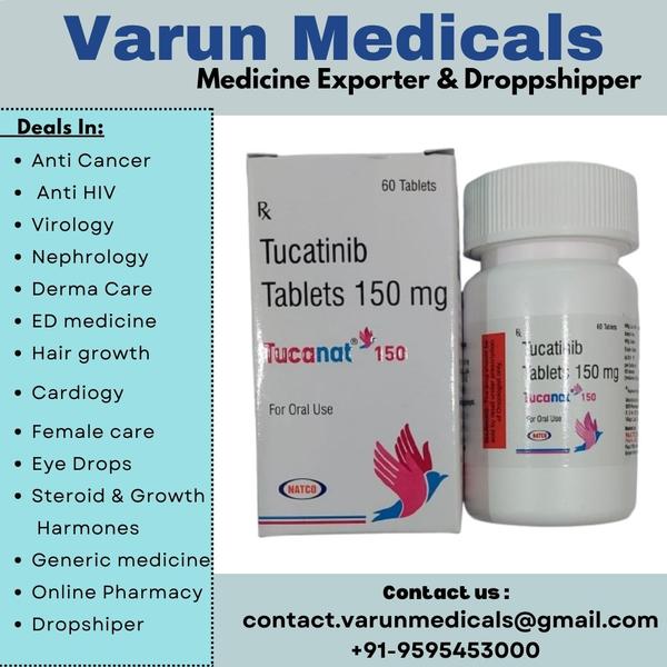 Tucanat 150 mg is a medication that stops cancer cells from growing to treat some types of breast cancer. This type of cancer happens when cells in your breast grow and divide in an uncontrolled way, creating a mass of tissue called a tumor. You can take this tablet as directed with a glass of water.