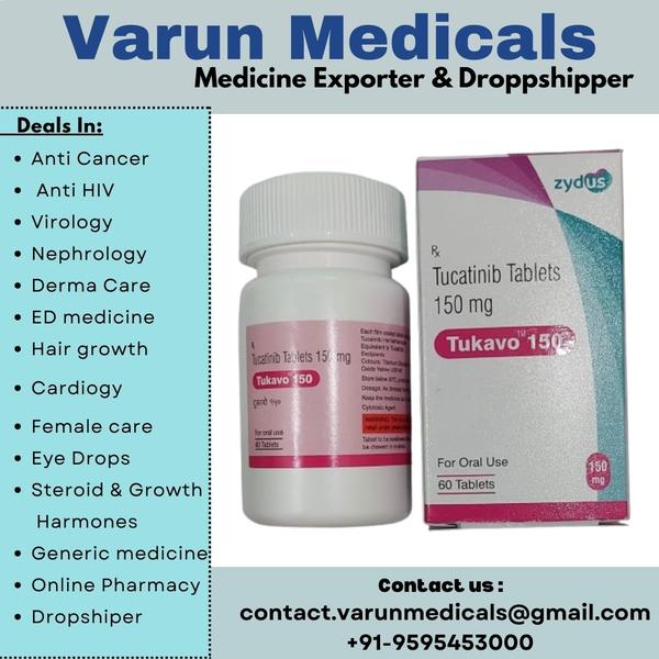 Tucatinib is a medication that stops cancer cells from growing to treat some types of breast cancer. This type of cancer happens when cells in your breast grow and divide in an uncontrolled way, creating a mass of tissue called a tumor. You can take this tablet as directed with a glass of water.