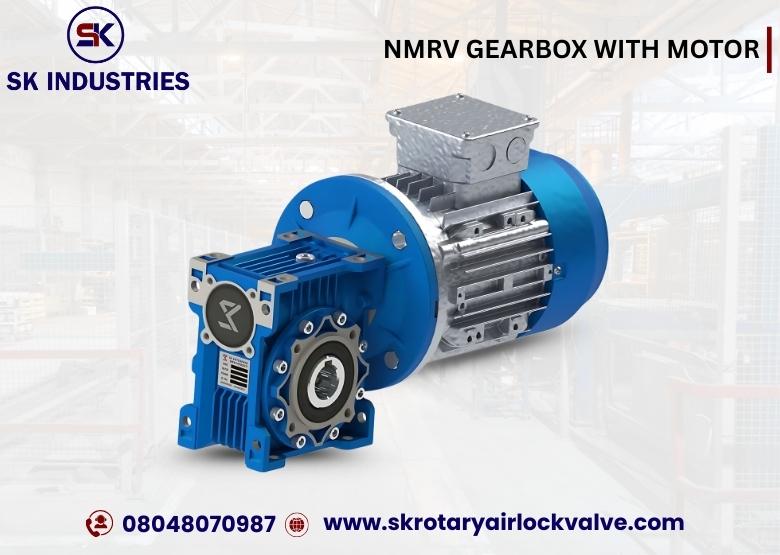 Top NMRV Gearbox With Motor Manufacturers in Ahmedabad, Gujarat, India.When it comes to industrial automation, choosing the right gearbox can make all the difference in performance and longevity. At SK Industries, we understand the critical role gearboxes play in powering machines, which is why our NMRV Gearbox With Motor is engineered to deliver maximum efficiency, durability, and adaptability across industries.Technical Specifications • Power Range: 0.5 HP, 0.75 HP, 1 HP, 2 HP, 3 HP, 5 HP• Output Speed (RPM): 20 – 300 RPM• Available Models: Box30, Box40, Box50, Box63, Box75, Box90, Box110, Box130, Box150• Applications: Suitable for both light-duty and heavy-duty machinery operations• Performance: Ensures precise motion control and consistent speed regulation across various industrial setupsBuilt with Strong Materials – Designed to Last• Gears: Crafted from high-tensile, low-alloy steel, each gear undergoes profile grinding to ensure smooth torque transmission under tough operating conditions.• Housing & Covers: Manufactured with closed-grain cast iron, the housing offers excellent rigidity and ample surface area for effective heat dissipation.• Shaft & Bearings: Sturdy shafts combined with carefully selected bearings provide resistance against fatigue, shock loads, and ensure longer operational life.Tested Performance You Can TrustEvery NMRV Gearbox With Motor undergoes strict inspection and testing. From oil leakage checks to noise and temperature control tests, our units are verified to perform reliably in real-world conditions. Equipped with splash lubrication, oil seals, and breather plugs, the gearbox ensures minimal maintenance while maximizing output.For motors, we provide TEFC squirrel cage induction motors that comply with IS:325 standards. Options for flameproof, weatherproof, brake motors, and crane-duty motors are also available upon request.Where Can You Use the NMRV Gearbox With Motor?Thanks to its versatility, our gearbox finds application across multiple industries, including:• Rotary Airlock Valves – ensuring consistent material flow in pneumatic conveying.• Conveyor Systems – smooth, efficient, and uninterrupted material handling.• Packaging Units – precise speed control for seamless packaging operations.• Crane Trolleys – reliable power transmission for heavy-duty lifting and movement.Why Industry Professionals Choose SK IndustriesAt SK Industries, we don’t just sell gearboxes—we deliver performance partners. Every unit is crafted with precision engineering, designed to withstand demanding environments, and trusted by professionals who require consistency, strength, and efficiency in their operations.Your Partner in Industrial MotionWhether you are upgrading your existing machinery or setting up a new line, the NMRV Gearbox With Motor from SK Industries is your trusted companion. Engineered for long life and tested for reliability, it is the perfect balance of technology, durability, and value.Call to Action:Looking for a gearbox that guarantees power, precision, and performance?👉 Contact SK Industries today and get the right NMRV Gearbox With Motor for your industrial needs.