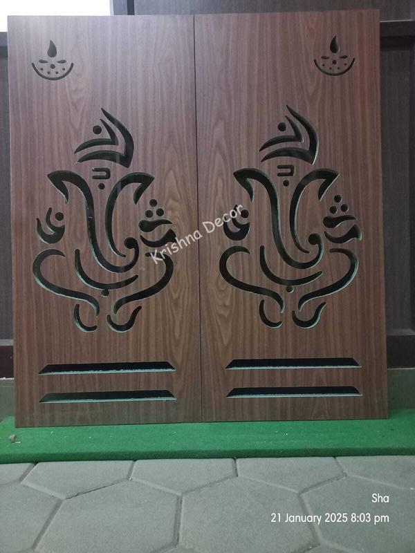 Coimbatore CNC Pooja Door Vinayagar DesignKrishna Decor is the Leading Modular Kitchen  Shutter Manufacturer in Coimbatore.We also make CNC Pooja door designs and Louver Cutting.