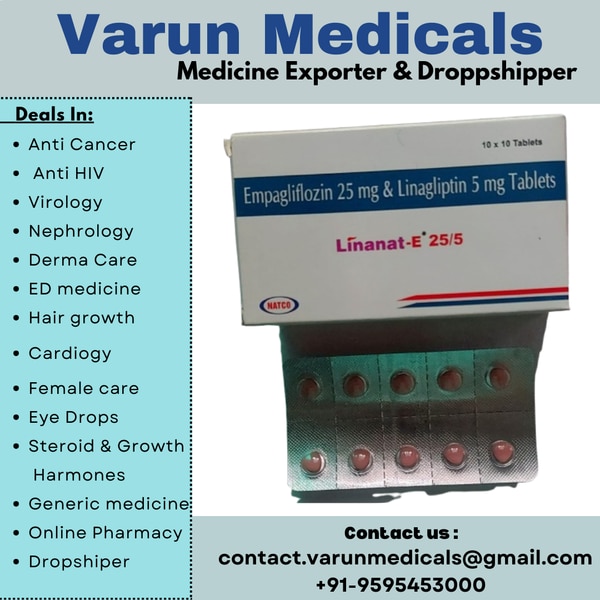 Empagliflozin + Linagliptin is a combination of two antidiabetic medicines: Empagliflozin and Linagliptin. Empagliflozin works by removing excess glucose from your body through urine. Linagliptin works by lowering glucose production in the liver, delaying glucose absorption from intestines and increasing the body's sensitivity to insulin