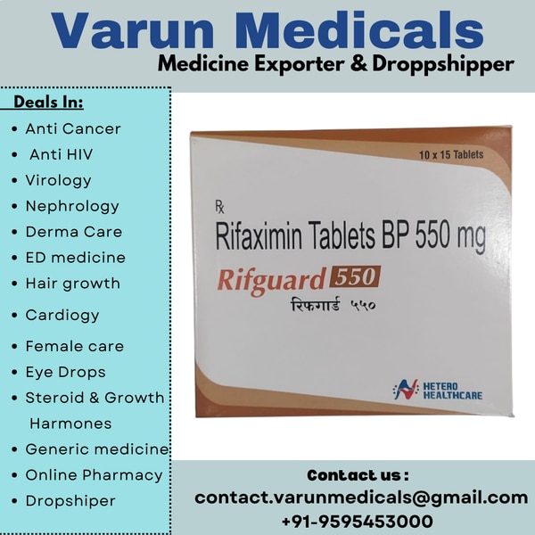 Rifaximin 550 Tablet is an antibiotic that treats hepatic encephalopathy, a condition in which the liver fails to remove harmful toxins from the blood, leading to brain damage. It is also used to treat infectious diarrhea. It works by killing and stopping the growth of harmful bacteria in the intestines.