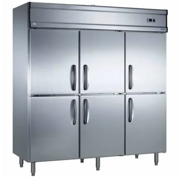 Commercial Refrigerator ManufacturersWe are also supply in Andhra Pradesh, Arunachal Pradesh, Assam, Bihar, Chhattisgarh, Goa, Gujarat, Haryana, Himachal Pradesh, Jharkhand, Karnataka, Kerala, Madhya Pradesh, Maharashtra, Manipur, Meghalaya, Mizoram, Nagaland, Odisha, Punjab, Rajasthan, Sikkim, Tamil Nadu, Telangana, Tripura, Uttar Pradesh, Uttarakhand, and West Bengal1. Construction & MaterialOuter Body: Stainless Steel (SS 304 grade) or Powder-coated GI sheetInner Chamber: Stainless Steel or Food-grade AluminumInsulation: High-density PUF (Polyurethane Foam), 60–80 mm thickness for better cooling retention2. CapacityStorage Volume: 200 Liters – 1500 Liters (depending on model)Doors: Single / Double / Four-door optionsShelves: Adjustable heavy-duty wire or SS shelves (load capacity 40–60 kg each)3. Cooling SystemCompressor: Hermetically sealed, energy-efficientRefrigerant: R134a / R404a / R290 (eco-friendly, CFC-free)Temperature Range: +2°C to +8°C (Refrigerator) | -18°C to -22°C (Freezer)Cooling Type: Forced Air Circulation / Static CoolingDefrost: Automatic / Manual4. Controls & DisplayTemperature Control: Digital thermostat with LED displayAlarm System: High/low temperature & door-open alarms (optional in advanced models)5. Power RequirementsVoltage: 220–240V AC, 50Hz (Single Phase) | 380–440V AC, 50Hz (Three Phase for large units)Power Consumption: 300W – 1500W depending on modelEnergy Efficiency: Low power consumption with inverter technology (in advanced models)6. Dimensions & DesignExternal Dimensions: Vary from compact (24” x 24” x 60”) to large (72” x 36” x 80”)Mobility: Heavy-duty castor wheels with brakesDoor Type: Swing / Sliding, self-closing with magnetic gasket7. Additional FeaturesInterior Lighting: LEDLockable Doors for securityAuto fan cut-off when the door is openHACCP compliance (for food safety)