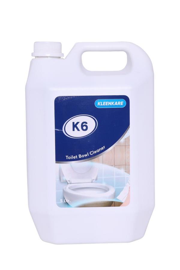 Feature:Kleenkare K6 toilet bowl cleaner in 5L ready-to-use packEffectively removes lime scale, yellow stains, and stubborn depositsMaintains toilet hygiene with powerful cleaning actionIdeal for commercial, institutional, and household use2-year shelf life with trusted Kleenkare performance