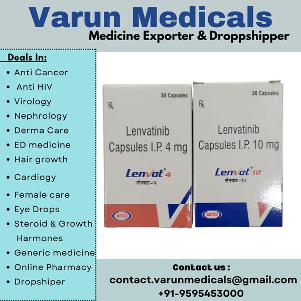 Lenvat Capsule is an oral receptor tyrosine kinase inhibitor used in the treatment of thyroid cancer. Thyroid is a butterfly-shaped gland located at the base of your neck. Your thyroid produces hormones that regulate your heart rate, blood pressure, body temperature and weight.