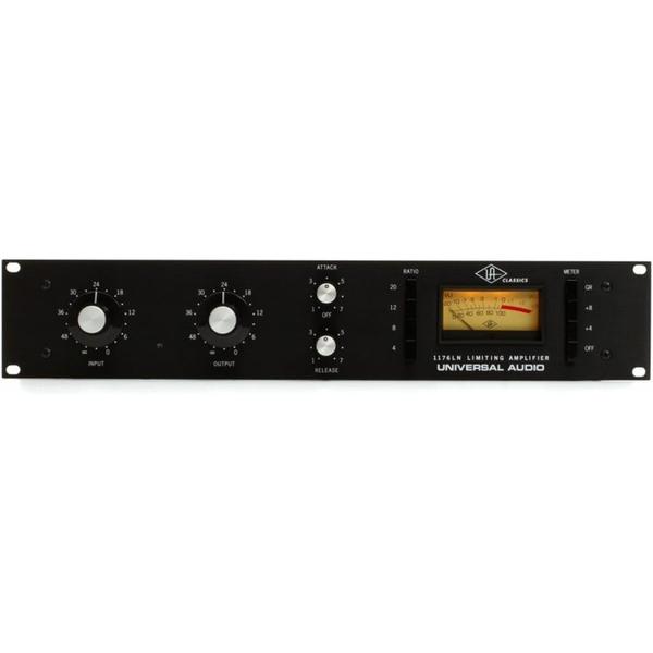 Legendary FET compression with tone and attitude — true to the original.Upon its release in 1967, the 1176 Limiting Amplifier became an instant classic because of its unique lightning-fast attack and release times, musical Class A output stage, and its wide range of sounds, ranging from subtle, near-transparent compression, to all-out drive and distortion.Universal Audio’s 1176LN Classic Limiting Amplifier is a handbuilt, faithful reproduction of Bill Putnam Sr.’s original visionary design — an iconic piece of audio history that had a hand behind classic recordings from Led Zeppelin, The Rolling Stones, Michael Jackson, and more.Rebirth of a LegendIn 1999, when Bill Putnam, Jr. relaunched Universal Audio, a reproduction of the Blackface 1176LN was the company’s first product. Reissued in 2000, it was based on the circuit designs of the C, D, and E revs of the classic 1176. One of the most critical aspects of recreating the sound of the original hardware, was faithfully reproducing the original output transformer, complete with the additional windings that provided the feedback signal to the final line output amplifier circuit. Bill Putnam Jr. found extensive design notes that enabled him to recreate and improve his father’s original design.Push-Button MagicOne of the 1176’s famous features are its push-button selectable ratios of 4:1 and 8:1 for compression, and 12:1 and 20:1 for limiting. 1176 at 4:1, to its most notable setting, the “All Buttons In” mode, where all the ratio buttons are depressed simultaneously. This allows the 1176 to make a sound unlike any other processor ever heard before. Distortion increases, along with a plateaued slope and a lag time in response to initial transients, creating an explosive sound on drum room mics, fuzzing-out bass or electric guitar sound, or squeezing a vocal to bring it front and center of your mix.Accept No SubstitutesCarefully trained Universal Audio staff hand build and test each unit at the UA Custom Shop in Santa Cruz, California until it meets our uncompromising standards. This Universal Audio Classic version of the 1176LN captures all the nuance of the original through obsessive attention to detail and delivers that trademark sound. Demand the original.