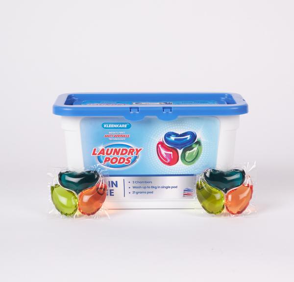 Feature:All in One Laundry PodsPowerful Triple-Action FormulaBrighten Whites & ColorsGentle on Fabric, Tough on Dirt