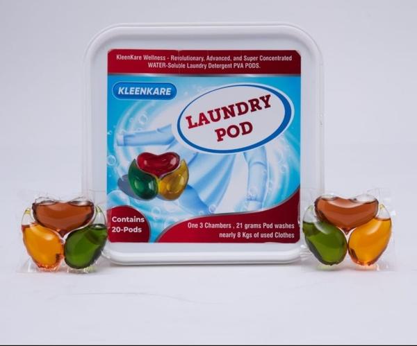 Feature:Kleenkare all-in-one laundry pods with powerful triple-action formulaEach pack contains 20 pods, 21g each for effective single-use cleaningBrightens whites and colors while being gentle on fabricTough on dirt and stains; suitable for all washing machine typesConvenient, mess-free solution for everyday laundry needs